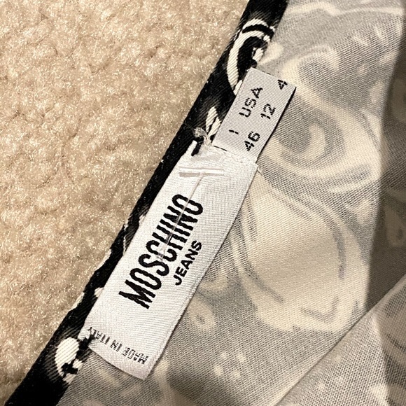 Vintage MOSCHINO Jeans Light Denim One Shoulder Asymetrical Italian Dress sz 12 - Picture 8 of 11